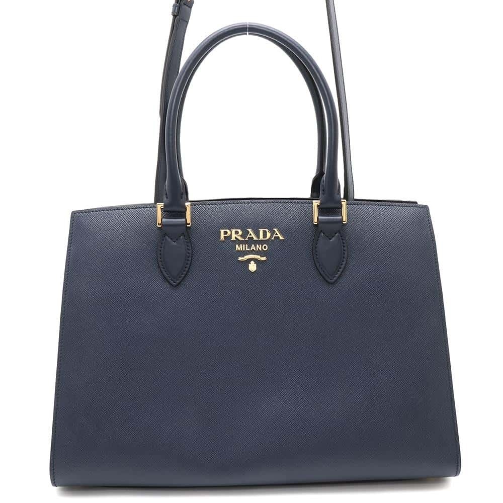 Prada Saffiano Lux handbag Shoulder Bag leather Black